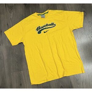 Vintage Nike Baseball T Shirt Y2k 90s Silver Tag Mens XL Yellow Tee